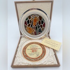 The Madonna 1973 Italian Stained Glass Collector Plate Creative World Treviso